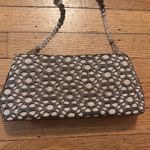 Vintage Occhio Black and Cream Lace Clutch - Picture 2 of 6